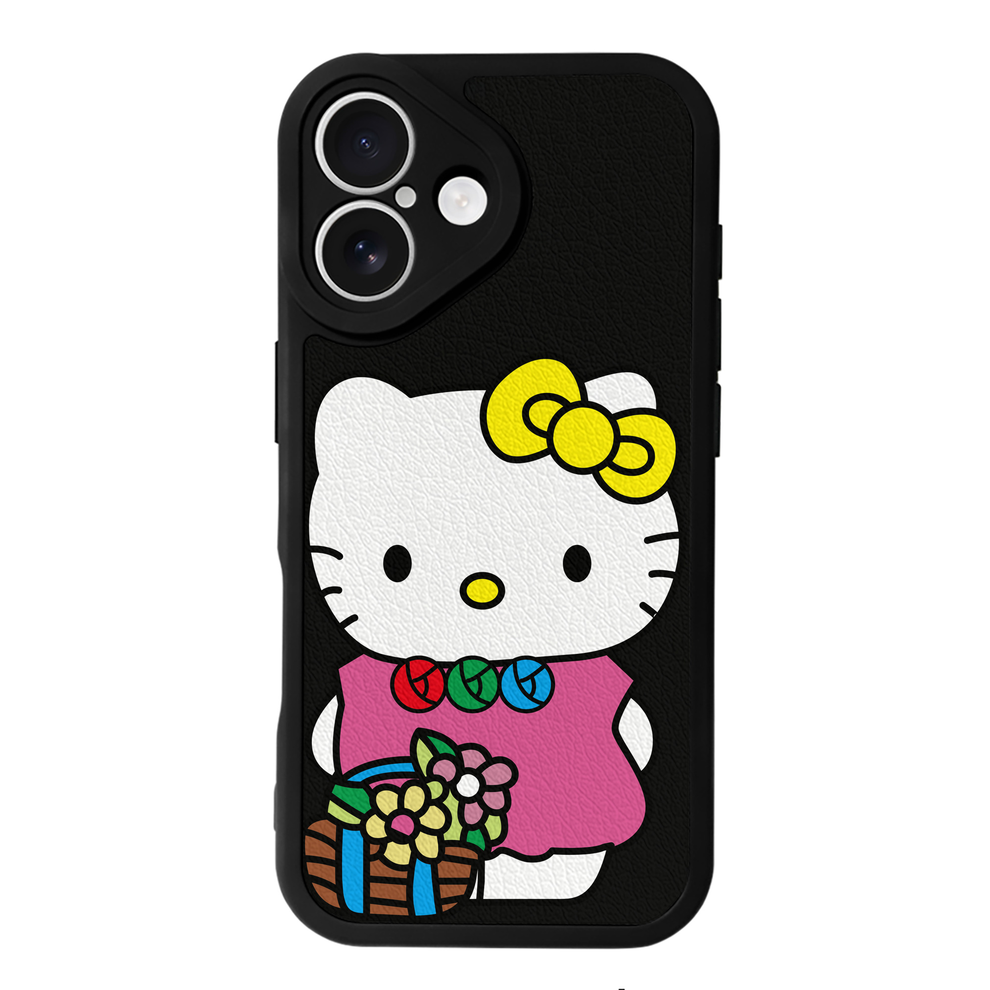 （画像用） Hello Kitty ハローキティ 【iPhone 16シリーズ対応】シリコンスマホケース（レザー調） 材質：シリコン